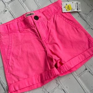NWT OshKosh Neon Pink Chino Shorts